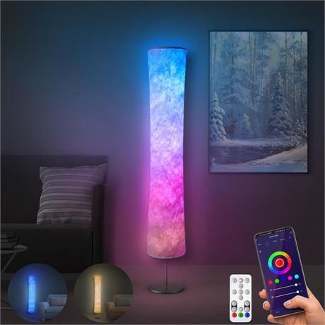 Torchlet Modern Floor Lamp, RGB Color Changing Led Smart Lamp Alexa APP Control