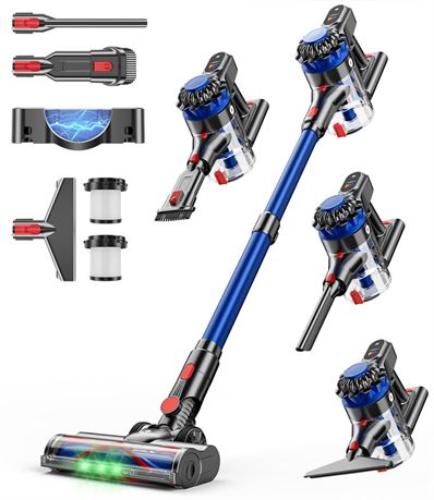 Cordless Vacuum Cleaner, 500W/40Kpa Vacuum Cleaners for Home, 60Mins Stick