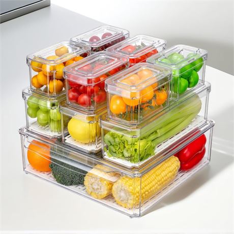 Storage Containers for Fridge,Refrigerator Organizers & Storage Bins,Stackable