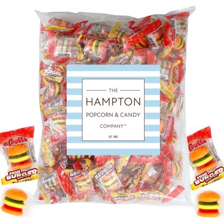 efrutti Mini Gummi Burgers, 2 Pound Bulk Bag (101 Individually Wrapped), Gummy