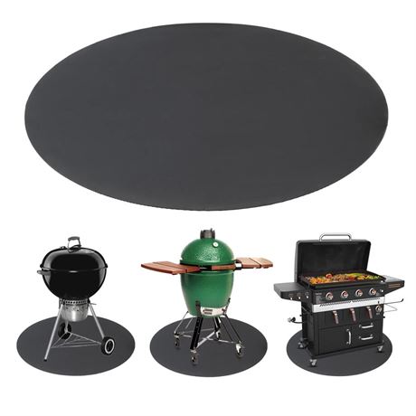 36” Solo Stove Mat - Round Heat Resistant Rubber Mat for Under Grill to Protect