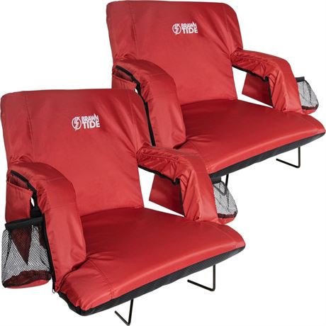 BRAWNTIDE Stadium Seat with Back Support - Comfy Cushion, Thick Padding, 2