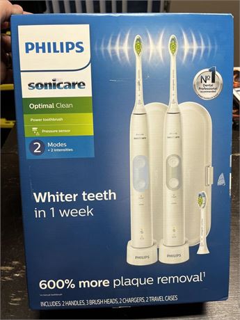 2 PACK Sonicare Optimal Clean Toothbrush 2Pk