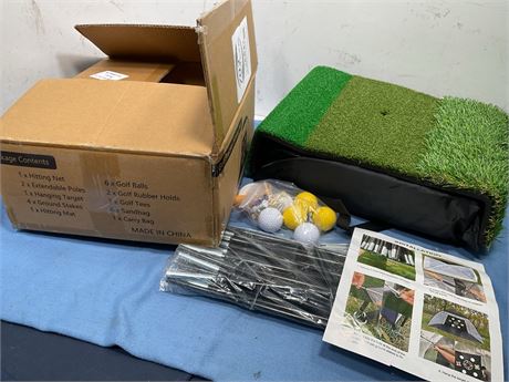 SPOYNAL 4-in-1 Golf Hitting Mat, Turf Golf Hitting Mat for Putting, Driving &