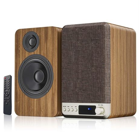 Active Bookshelf Speakers, 60W Powered Record Player Speakers with 3.5 Inch