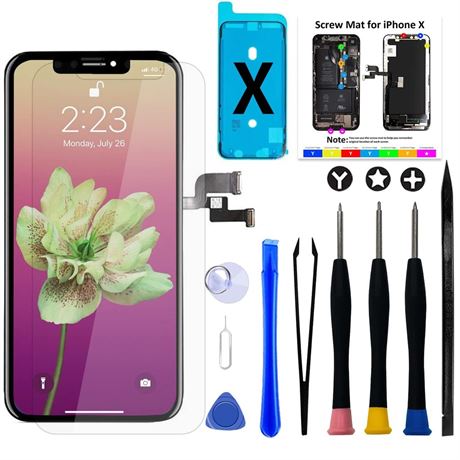 Brinonac for iPhone X Screen Replacement Kit, 5.8" Full HD Retina LCD Display