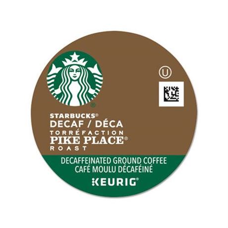 Starbucks Coffee K-Cups  Pike Place Roast  Decaf  24 Pack