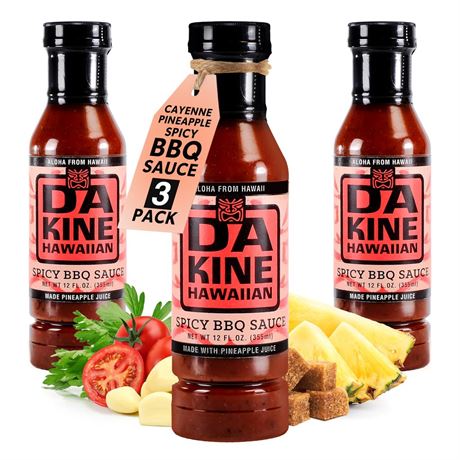 Da Kine Hawaiian Spicy BBQ Sauce, Premium Gourmet Barbecue Sauce Made in Small