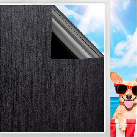 Coavas Blackout Window Film Light Blocking: 100% Black Out Window Thermal Film