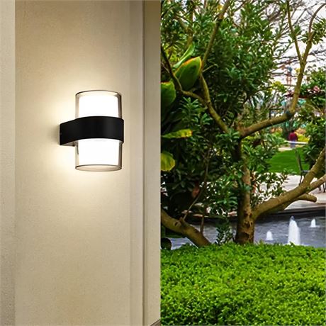 Outdoor Wall Sconce Lights, 10W 6000K Cold White Waterproof IP65 Aluminum -