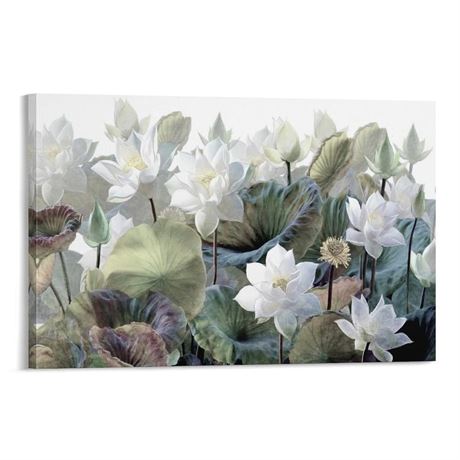 Canvas Wall Art The Scenic Lotus Flowers Wall Decorations for Bedroom Living