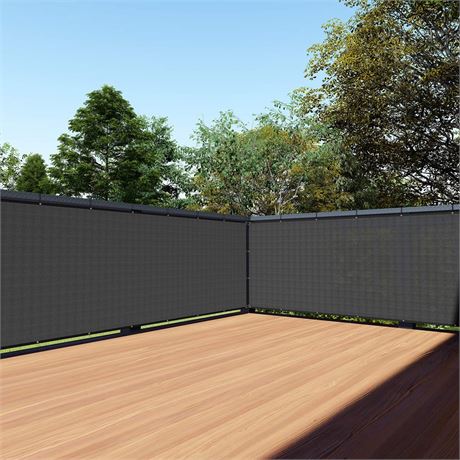 TANG 3' x 50' Black Balcony Privacy Screen Fence 200GSM Heavy Duty Windscreen