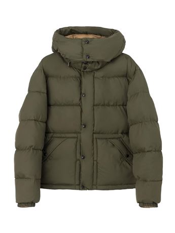 Men's Puffy Padded Jacket Twill Two-Way Zipper Detachable Windproof Hood