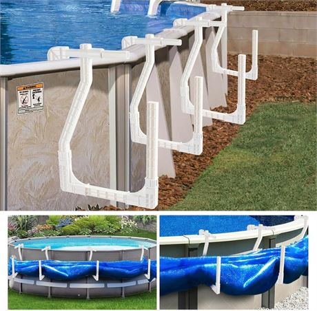 Solar Pool Cover Holder Adjustable Solar Saddle Pool Cover Hooks U-Shaped