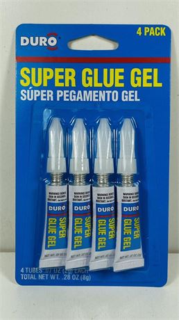 Duro Super Glue  1 Pack of 4 Tubes  Clear 2 G Tubes