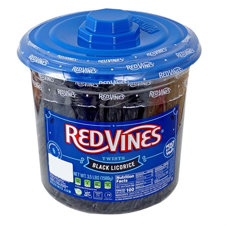 Red Vines RedVines Licorice Twists, Black Licorice Flavor, 3.5 Pound Resealable