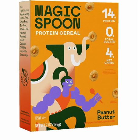 Magic Spoon Peanut Butter Grain-Free Breakfast Cereal, 7 oz Box