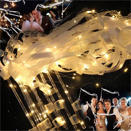 100 PCS Light Up Wedding Wands for Send Off - LED Fairy Wands with 3 Flashing