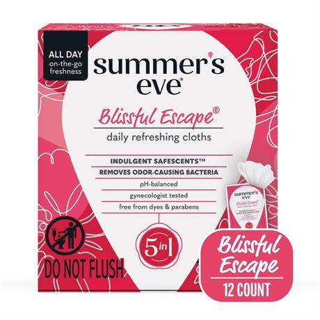 Summer's Eve Feminine Cleansing Wipes, Blissful Escape, 9 Count