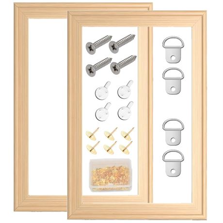 2 Pack 16"x 20" DIY Wood Canvas Stretcher Bars,Removable Canvas Frames Kit-Easy