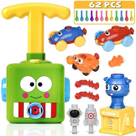 PartyWoo Balloon Launcher Car Toy Set, 72 pcs Balloon Car Toy with Pump,