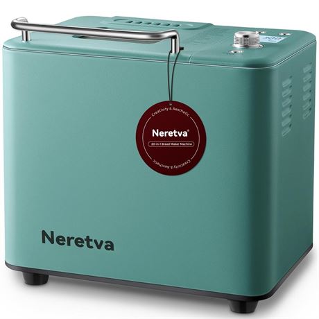 Neretva 20-IN-1 Bread Maker, Dual Heater 2LB Bread Machine Metal Material &