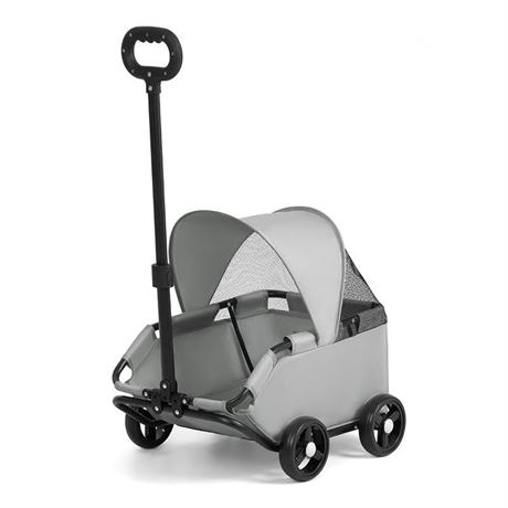 Dog Stroller 4 Wheels Folding Dog Cart with Sunshine Cover Pet Stroller for