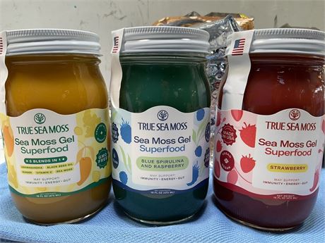 True Sea Moss Wildcrafted Sea Moss Gel Superfood, 5 in 1 Blend 16 Fl Oz Jar +