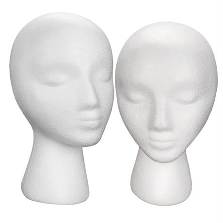 Abaodam 2pcs Bubble Mannequin Head Headphone Holder Stand Headband Wigs Hat