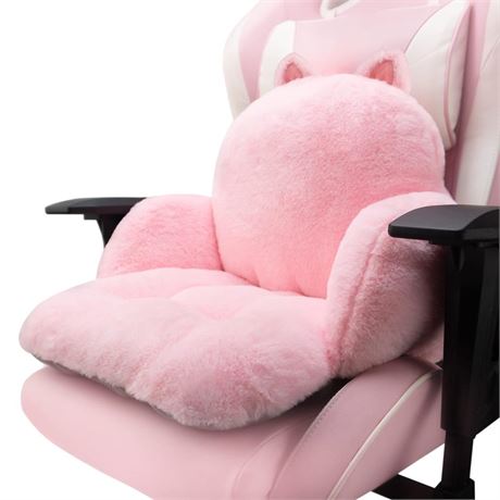 OFFSITE LOCATION Computer Chair Cushion Pink, Cute Desk Seat Cushion with Backre