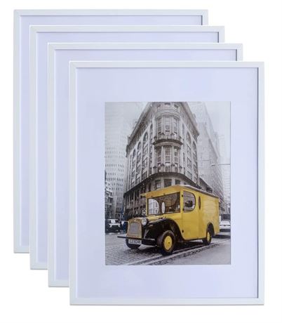 White 20x24 Picture Frame Display 160x20 Pictures with Mat or 20x24 without