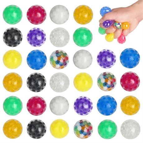 20 Pack Mini Stress Balls, Colorful Squishy Squeeze Balls Bulk Goodie Bag