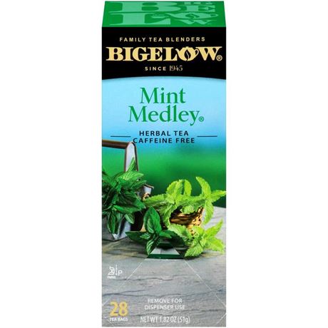 Bigelow Mint Medley Herbal Tea Bags 28-Count Box (Pack of 1) Mint Tea Bags