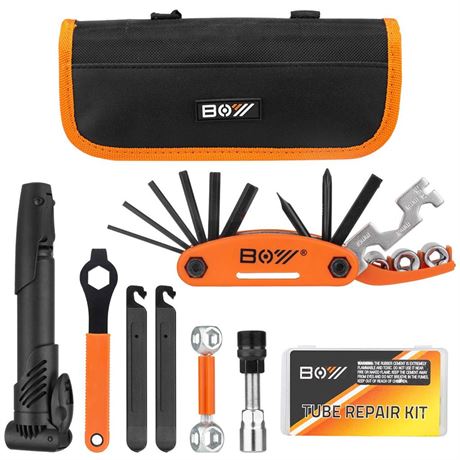 OFFSITE Bicycle Repair Bag With Tire Pump, Portable Tool Kit for Camping Travel