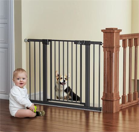 BabyBond 27-43" Easy Install Baby Gate for Stairs, Extra Wide Baby Gates for