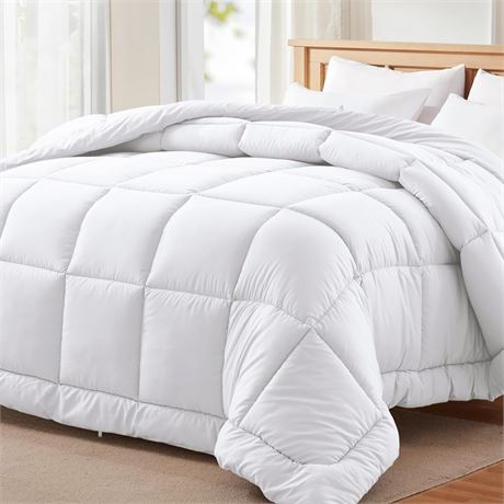 Mosluna™ White Comforter King Size, All Season Quilted Duvet Insert Down
