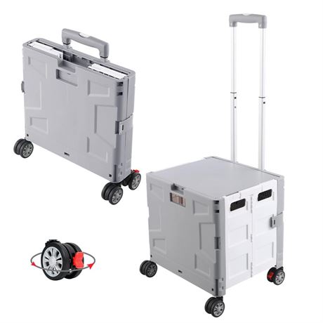 FELICON Folding Utility Cart Portable Rolling Crate Handcart with Durable Heavy