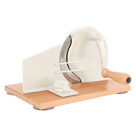 Manual Bread Slicer with Hand Crank- Adjustable Thickness Bread Cutter for Even