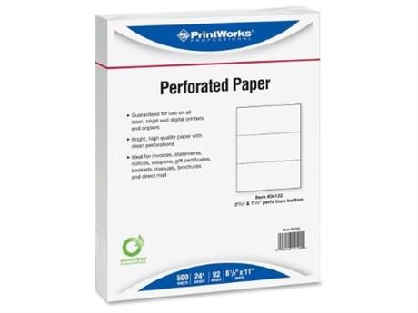 Paper,2 Perfs,24Lb,Wh Pk