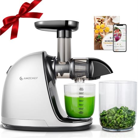 Cold PressJuicer,AMZCHEF Slow Masticating Juicer Machines with Reverse