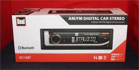 Dual Electronics XD18BT Single DIN Car Stereo Head Unit with Bluetooth  USB