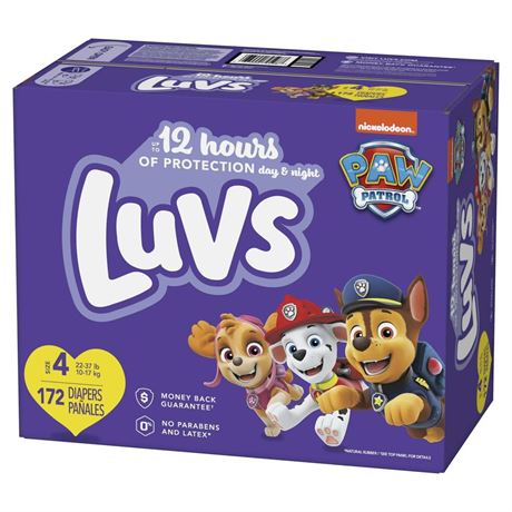 Luvs Pro Level Leak Protection Diapers, Size 4, 172 Count