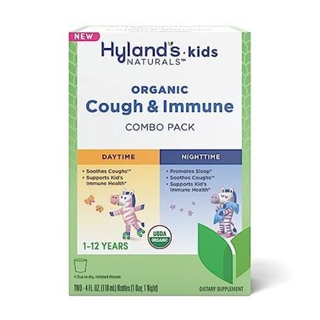Hylands, Kids Organic Cough and Immune Day and Night, 8 Oz