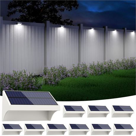 NIORSUN Fence Solar Lights Outdoor,Solar Lights Fence with Warm White/Cool