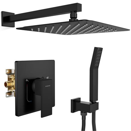 SR SUN RISE Shower Faucet Set & System - 12 Inch Rainfall Shower Head & Handle