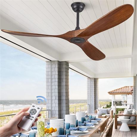 ABZ 60" Ceiling Fans Without Lights, 60 Inch Outdoor Ceiling Fans no Light, 3