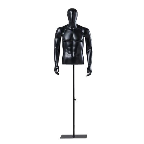 Male Mannequin Torso Manikin Dress Form 47-78 Inch Height Adjustable Detachable