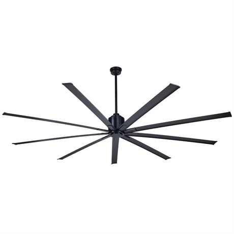 BiGizmos 96 Inch Industrial DC Motor Ceiling Fan, Damp Rated Indoor or Covered