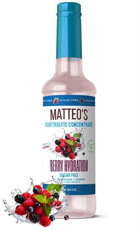 Matteo’s Sugar-Free Electrolyte Hydration Berry Drink – 25.4 Fl Oz, 1-Pack 25.4