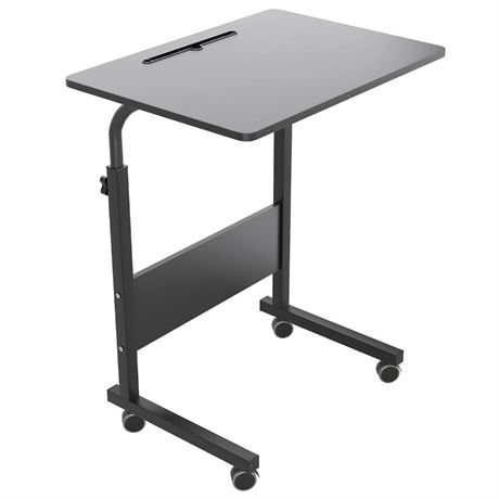 DlandHome Rolling Laptop Desk Stand Up Desk Adjustable Mobile Laptop Desk, 23.6